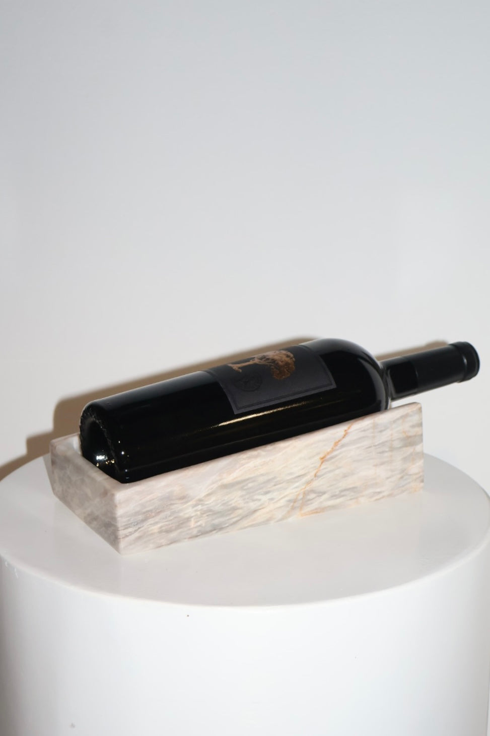 Marble Wine Holder in Soft White Bluish Gray
