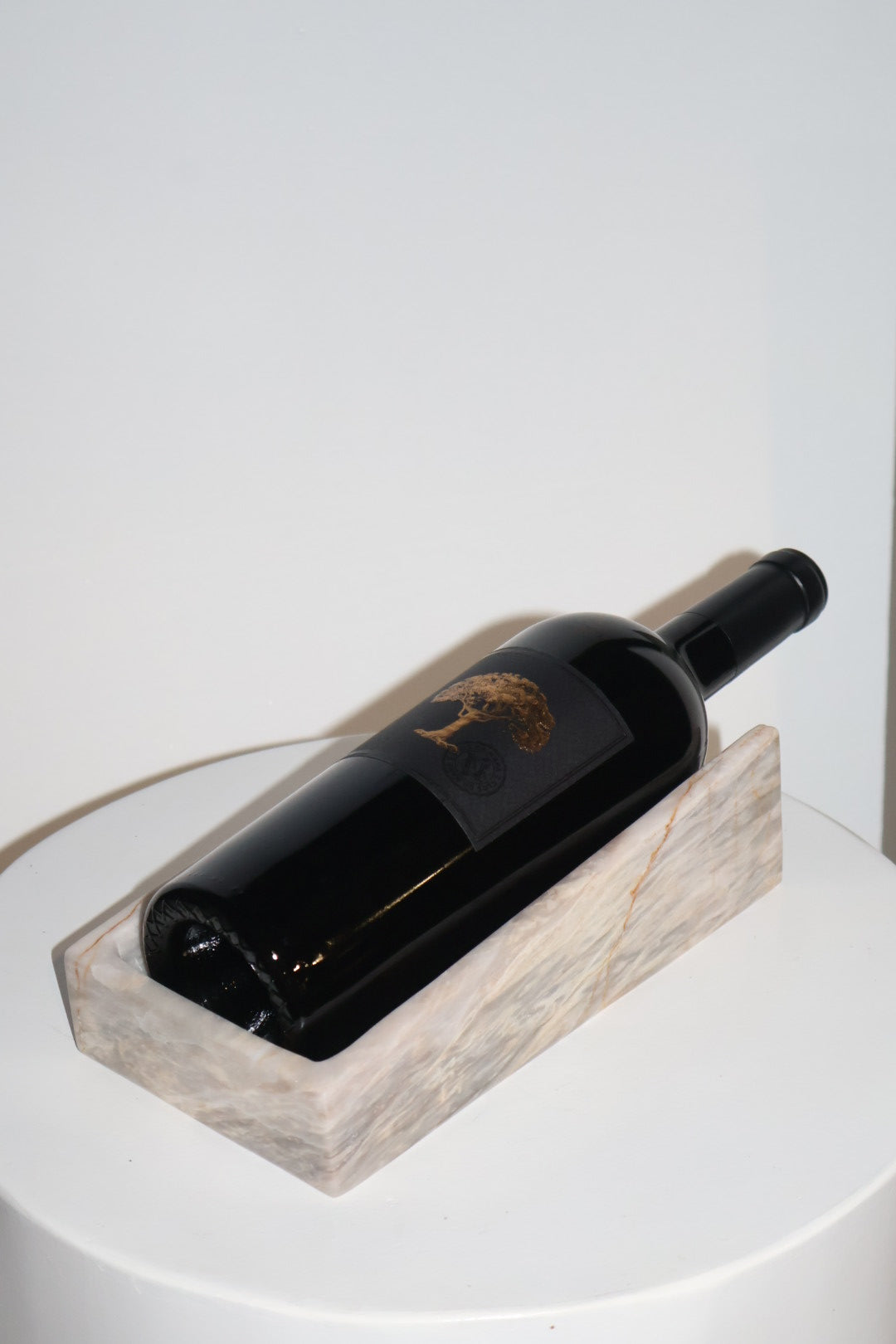 Marble Wine Holder in Soft White Bluish Gray
