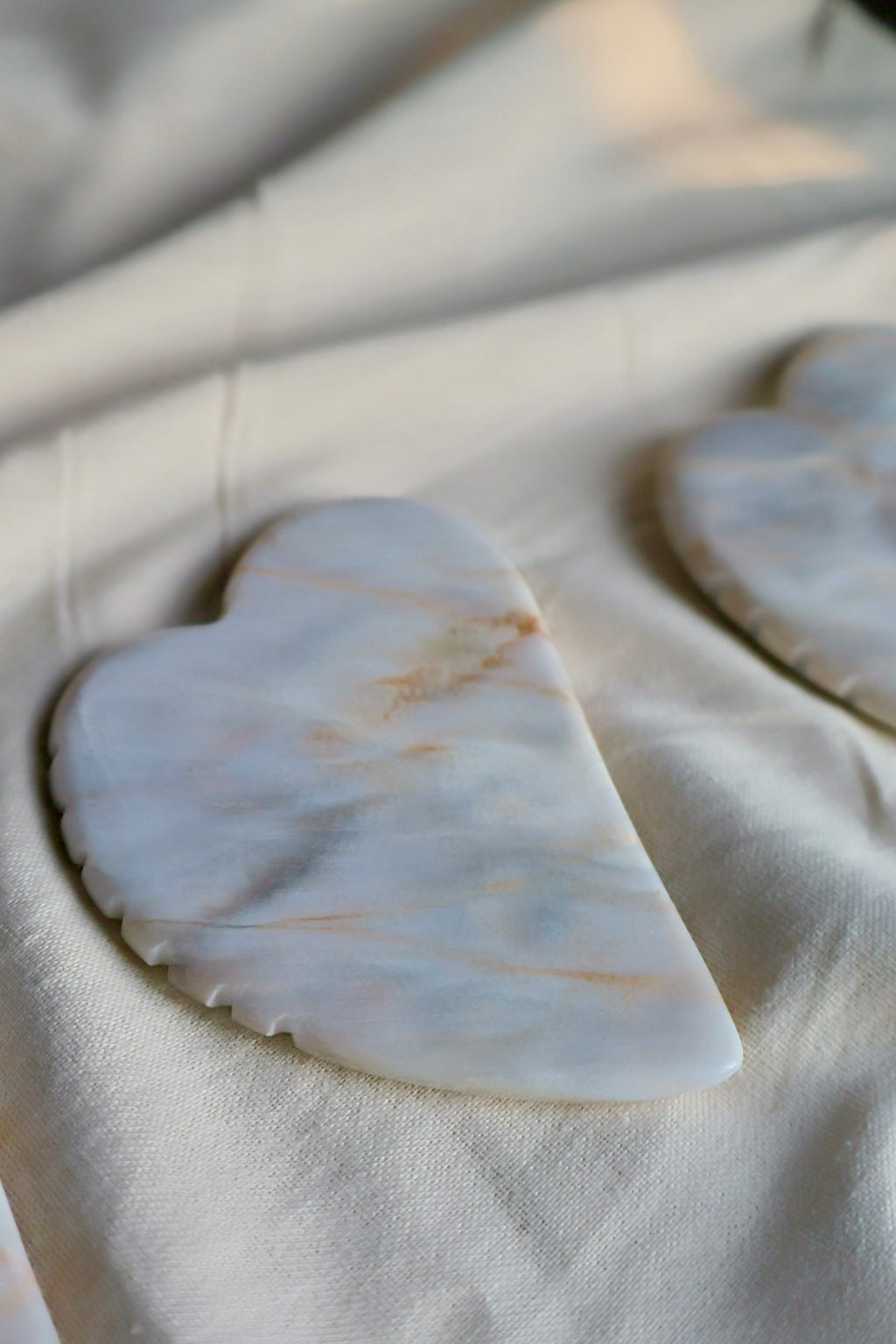 Vilma Marble Gua Sha (Limited Edition Soft White Bluish-Gray Marble)